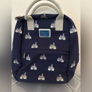 Disney Parks Loungefly Cinderella Castle Canvas Backpack Rare Retired